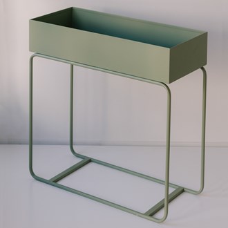 Metal Planter Tall - Sage Green
