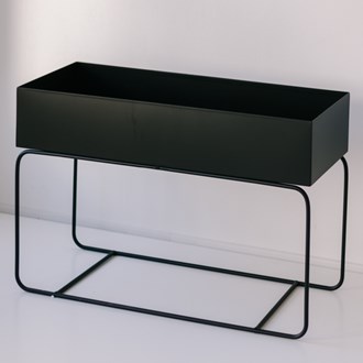 Metal Planter Short - Black