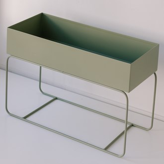 Metal Planter Short - Sage Green