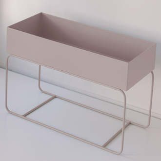 Metal Planter Short - Latte