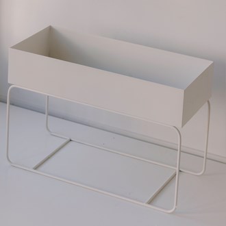Metal Planter Short - White