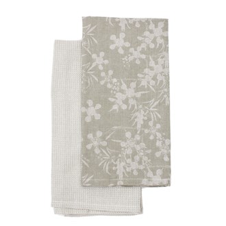 Myrtle Tea Towel Pack 2 Sage