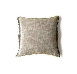 SLUB CHAMBRAY CUSHION COVER 50x50cm KHAKI