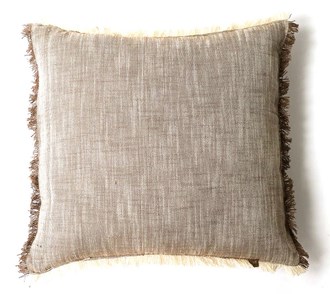 SLUB CHAMBRAY CUSHION COVER 50x50cm STONE