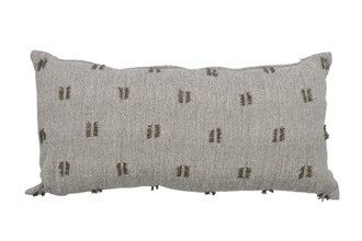 TUFT CUSHION - CHARCOAL 30X60CM