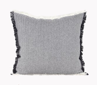 Heavy Herringbone Cushion Dark Slate 60x60