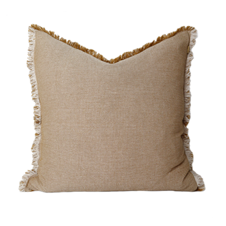 EURO WAFFLE CUSHION W FRINGE 60x60cm MUSTARD