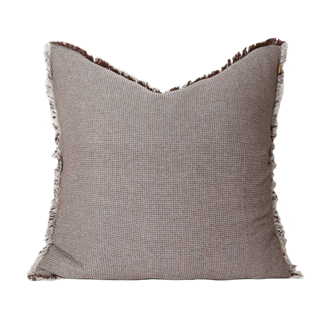 EURO WAFFLE CUSHION W FRINGE 60x60cm EARTH