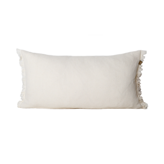 BREAKFAST WAFFLE CUSHION W FRINGE 30x60cm NATURAL