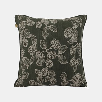 BERRY PRINT CUSHION 45x45CM - OLIVE