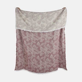 BERRY JACQUARD THROW RED
