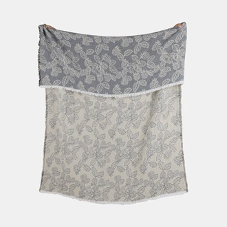 BERRY JACQUARD THROW BLUE
