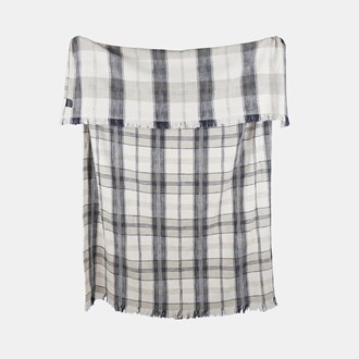 BERRY CHECKD TEXTURED THROW BLUE