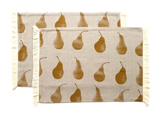 PEAR PLACEMAT S/4 MUSTARD