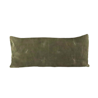 MASON BEE VELVET BREAKFAST CUSHION OLIVE GREEN 30x60